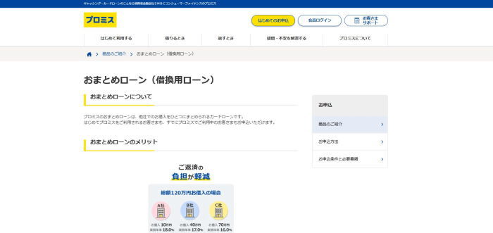 プロミスおまとめローンの画像