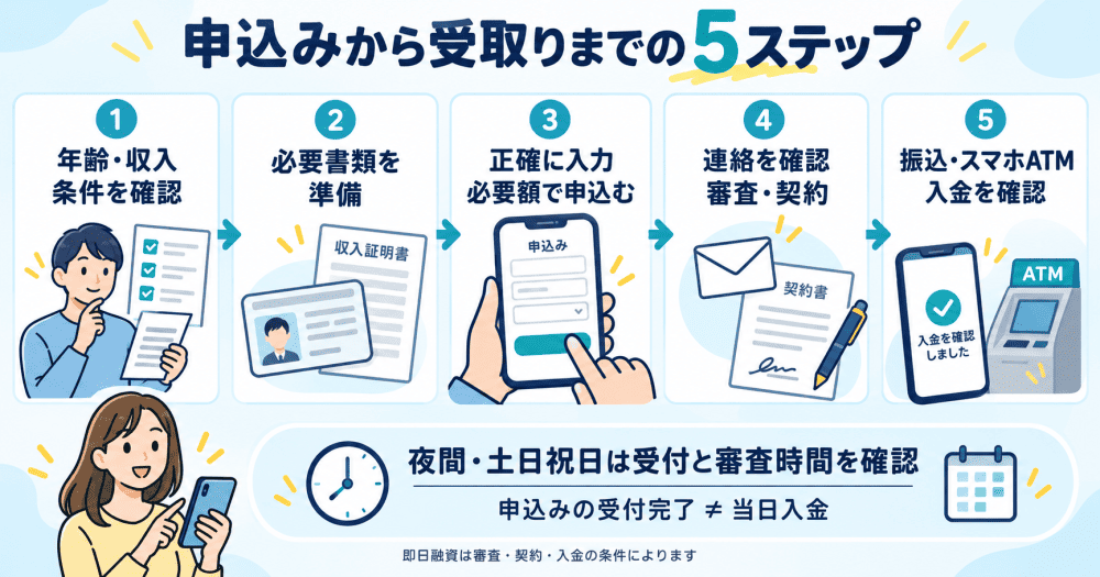 申し込みから借入までのイラスト画像