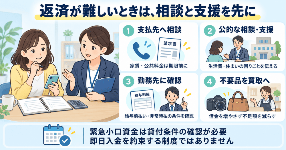 10万円の返済が難しいときの選択肢画像
