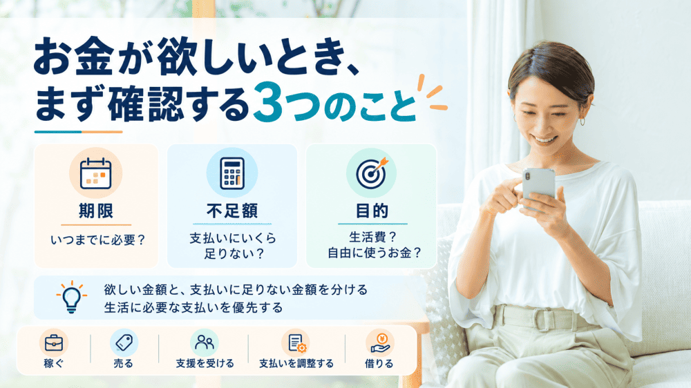 お金が欲しい時に確認する画像