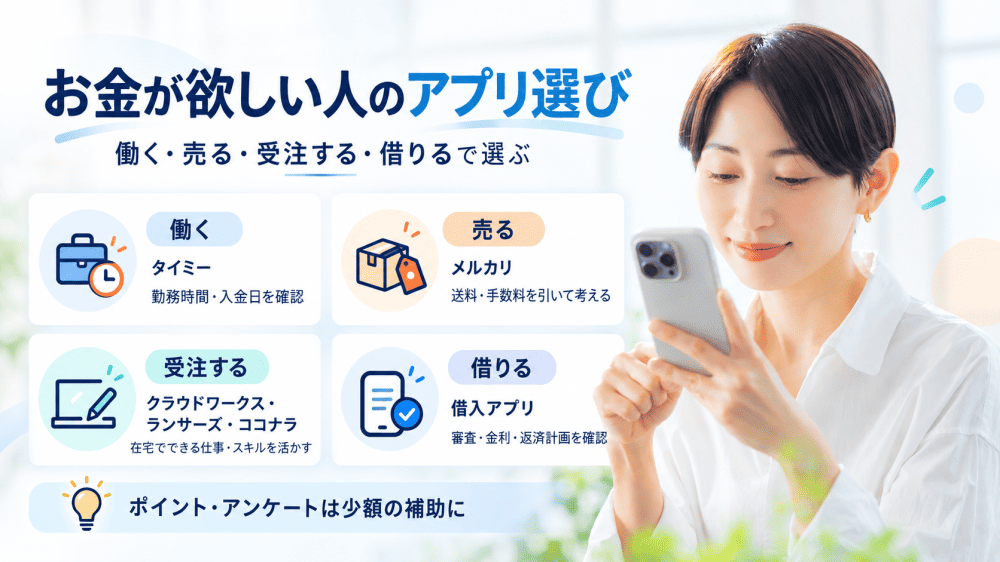 お金が欲しい人のアプリ選びの画像